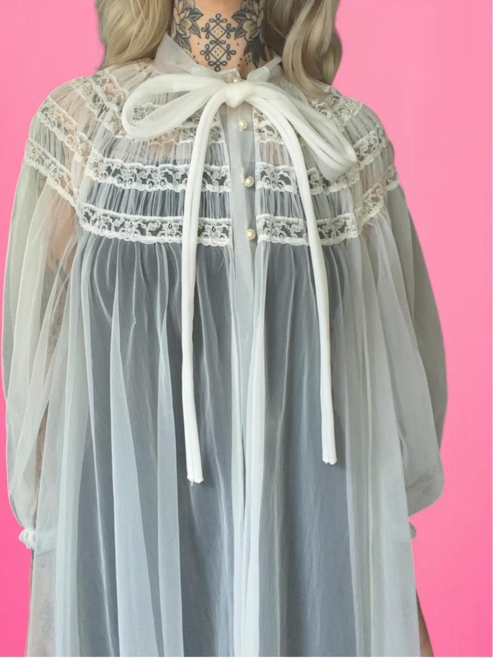 vintage 1950s bridal peignor robe lingerie